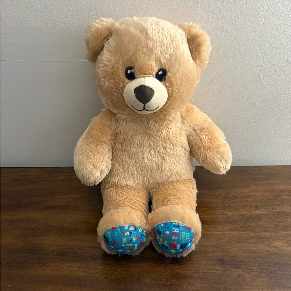 Happy Birthday Build A Bear Plush Tan Teddy Bear stuffed animal gift